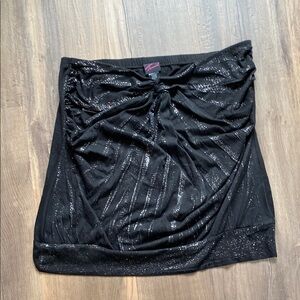 Torrid Black Sequin Ruched Mini Pencil Skirt